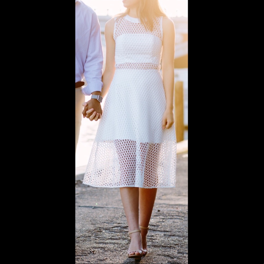 Kookai White Mesh Summer Dress